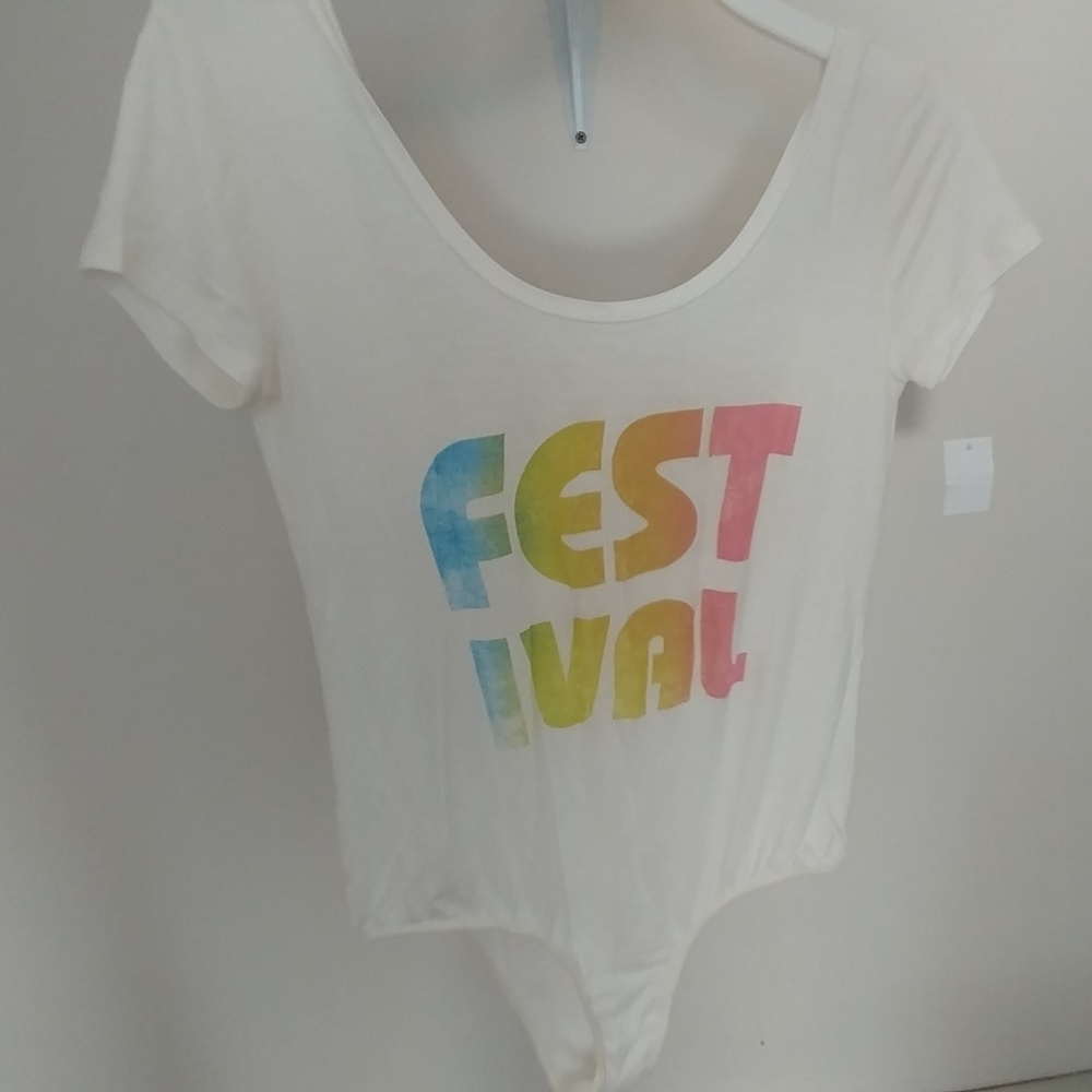 NWOT🌴Project Social T Low Back Festival Bodysuit